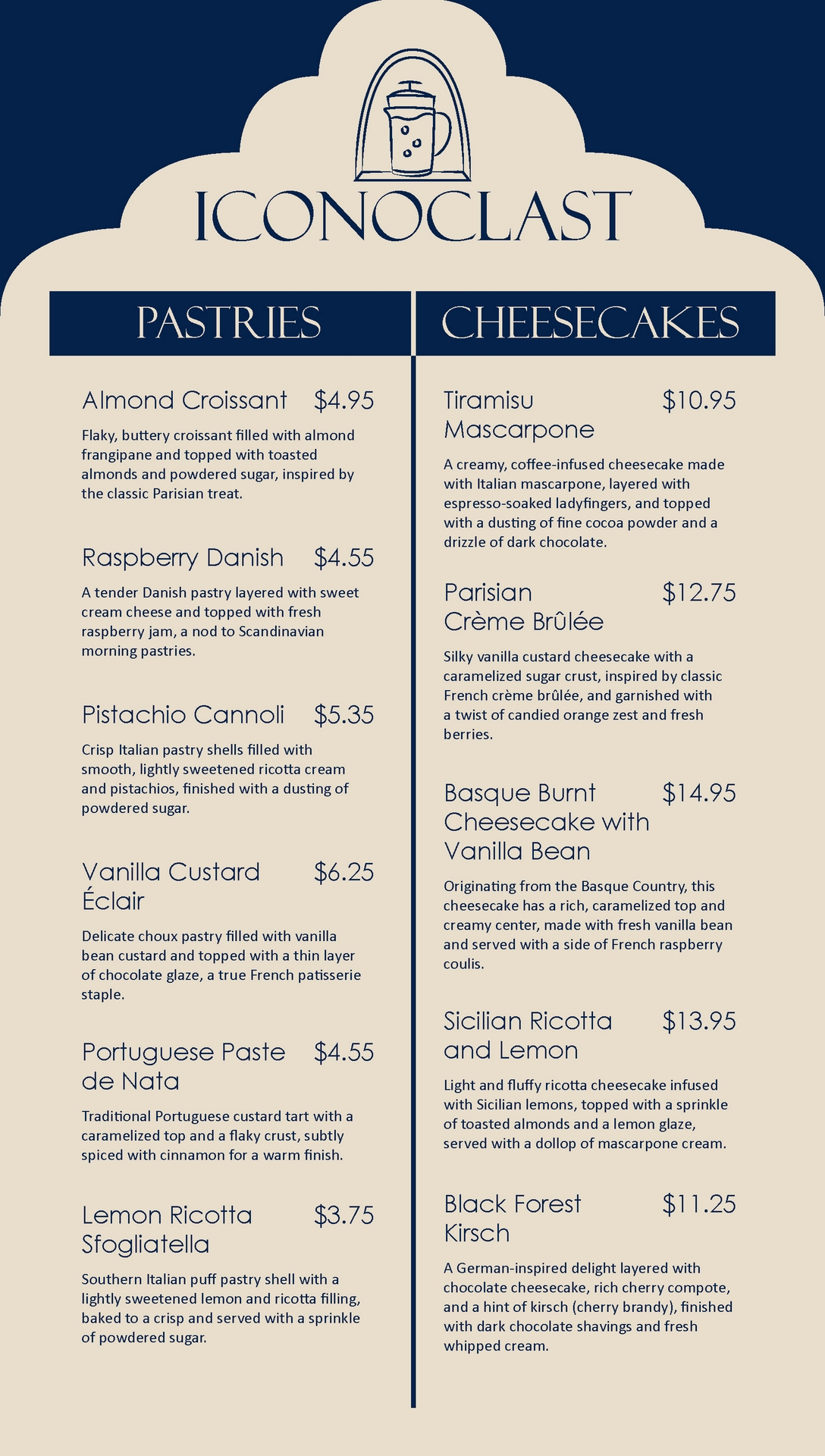 Coffee shop menu page 2
